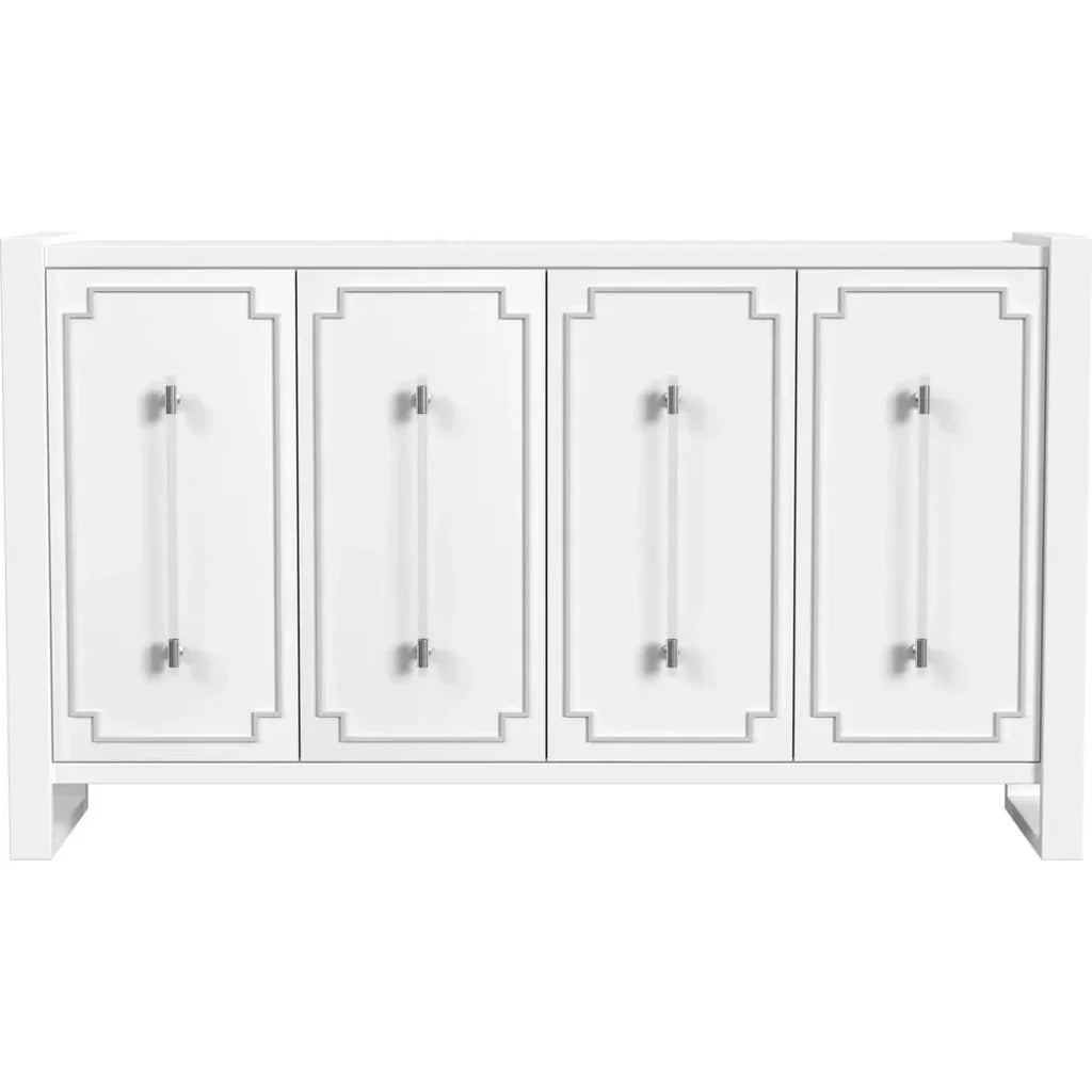 Mariah MDF and Acrylic White Server - LOOMLAN - Bassett Mirror - Sideboards