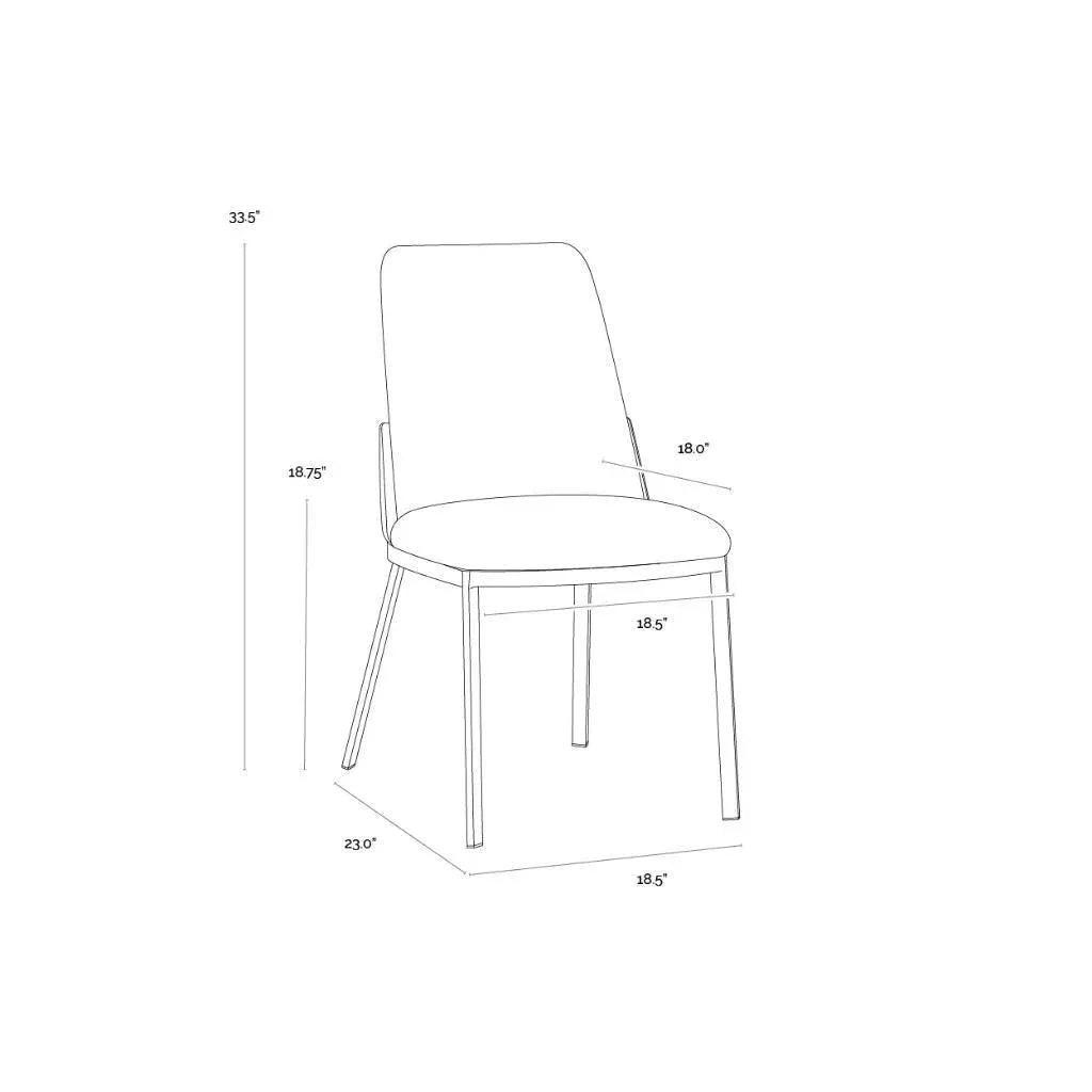 Marie Armless Dining Chair 2PC - LOOMLAN - SUNPAN - Dining Chairs