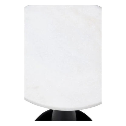 Mariella White Marble Top Round Side Table - LOOMLAN - Wildwood - Side Tables