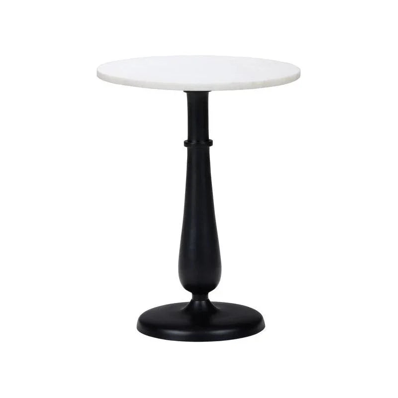 Mariella White Marble Top Round Side Table - LOOMLAN - Wildwood - Side Tables