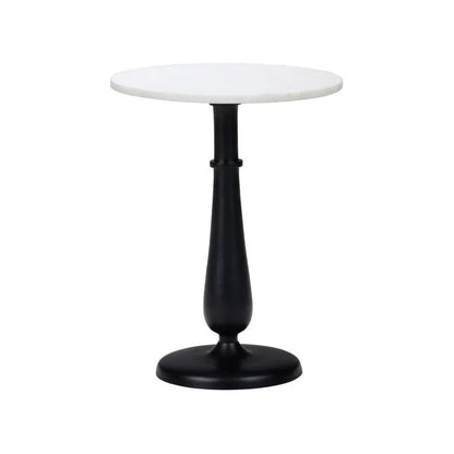 Mariella White Marble Top Round Side Table - LOOMLAN - Wildwood - Side Tables