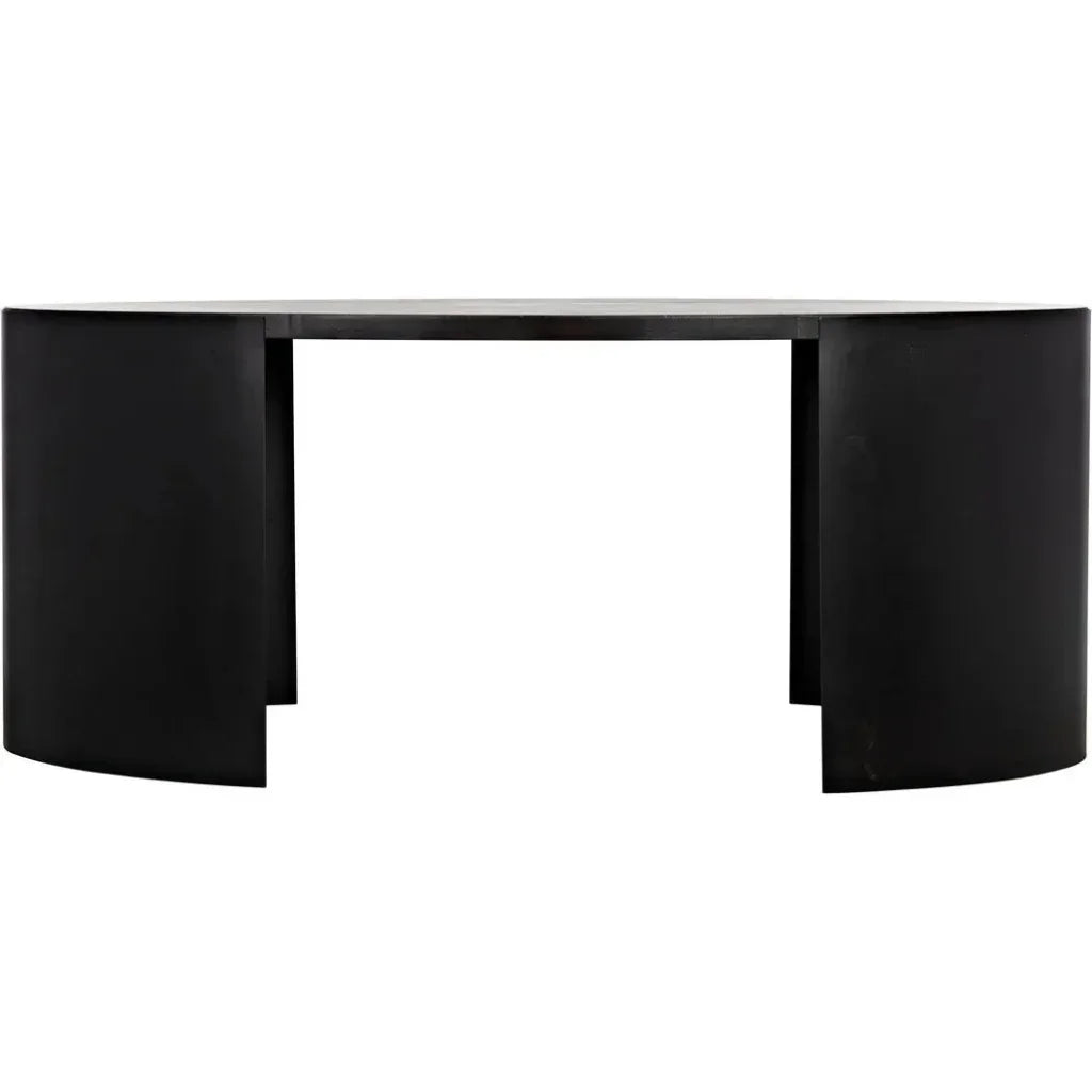 Marigold Desk, Ebony Walnut Wood Black Oval Desk-Home Office Desks-Noir-LOOMLAN