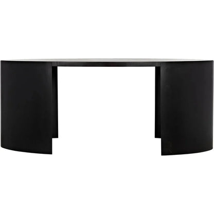 Marigold Desk, Ebony Walnut Wood Black Oval Desk-Home Office Desks-Noir-LOOMLAN