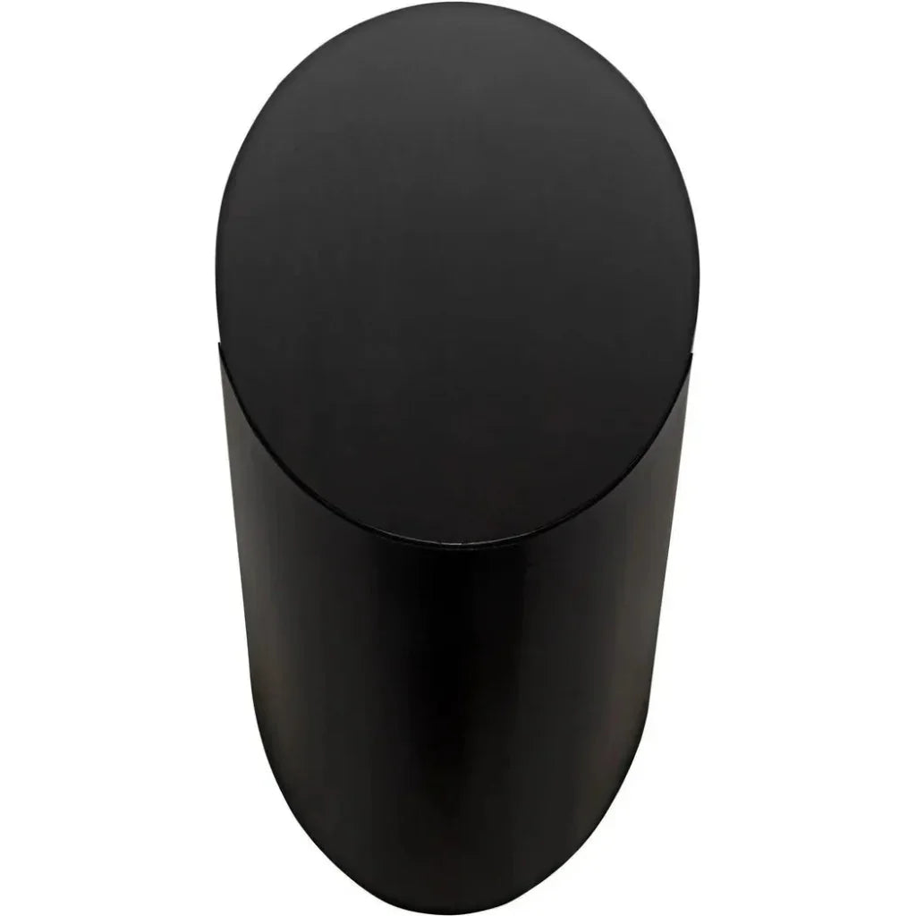 Marigold Desk, Ebony Walnut Wood Black Oval Desk-Home Office Desks-Noir-LOOMLAN