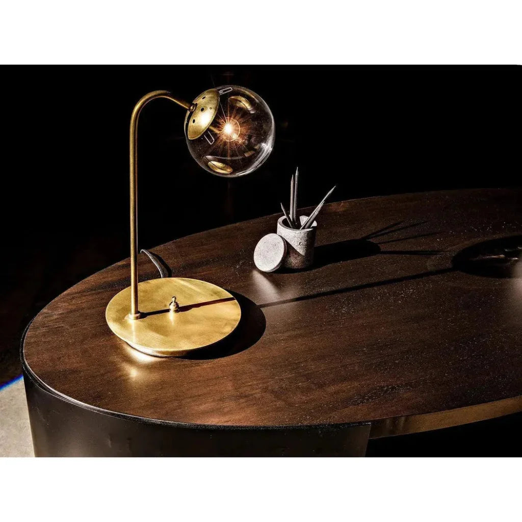 Marigold Desk, Ebony Walnut Wood Black Oval Desk-Home Office Desks-Noir-LOOMLAN