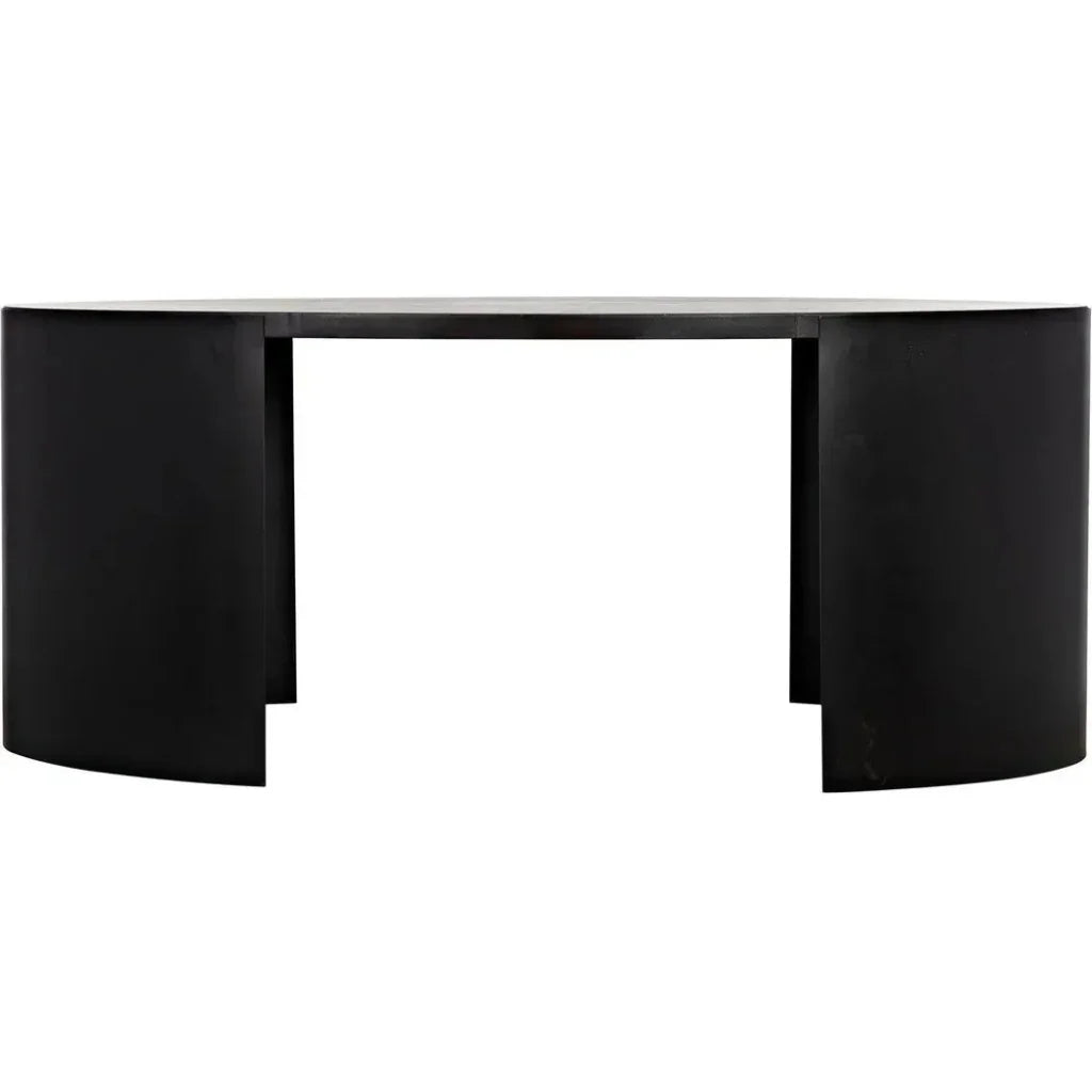 Marigold Desk, Ebony Walnut Wood Black Oval Desk-Home Office Desks-Noir-LOOMLAN