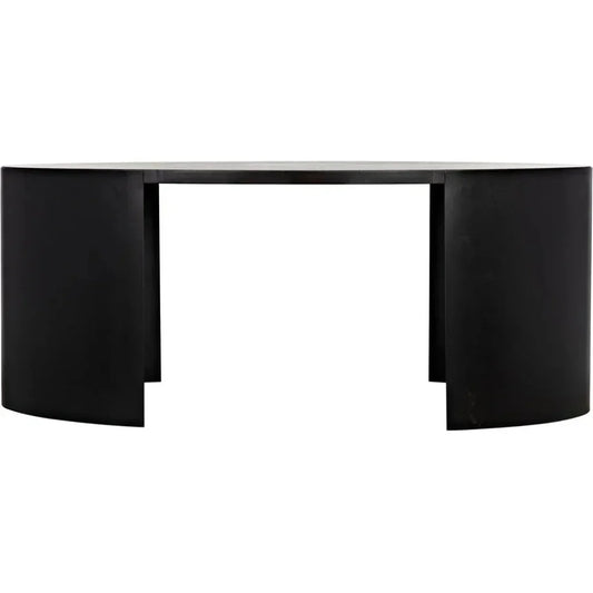 Marigold Desk, Ebony Walnut Wood Black Oval Desk-Home Office Desks-Noir-LOOMLAN