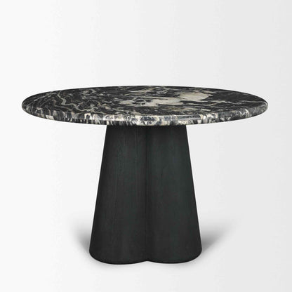 Marilyn Black Forest Marble Top Round Dining Table
