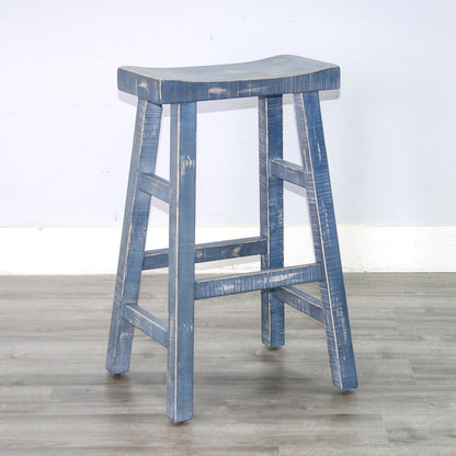 Marina Saddle Seat Wood Barstool 2PC