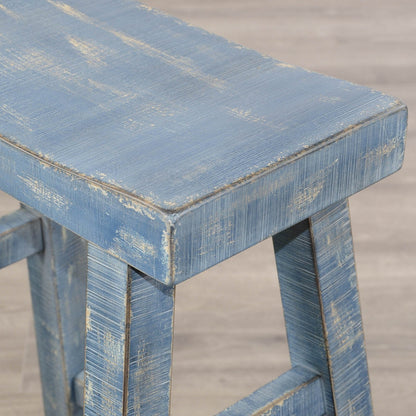 Marina Saddle Seat Wood Barstool 2PC