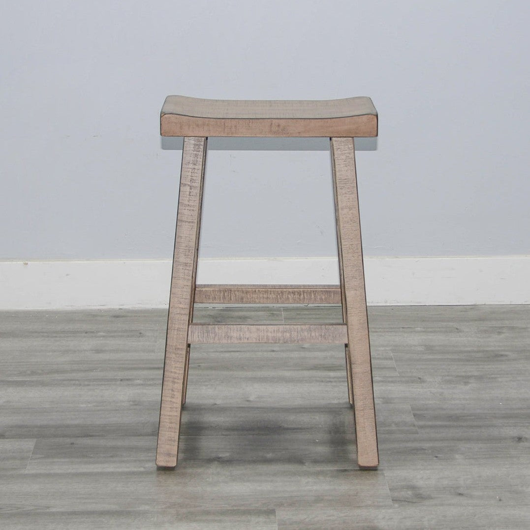 Marina Saddle Seat Wood Barstool 2PC