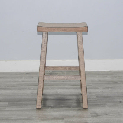 Marina Saddle Seat Wood Barstool 2PC