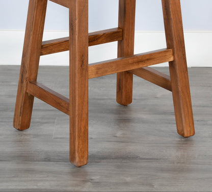 Marina Saddle Seat Wood Barstool 2PC