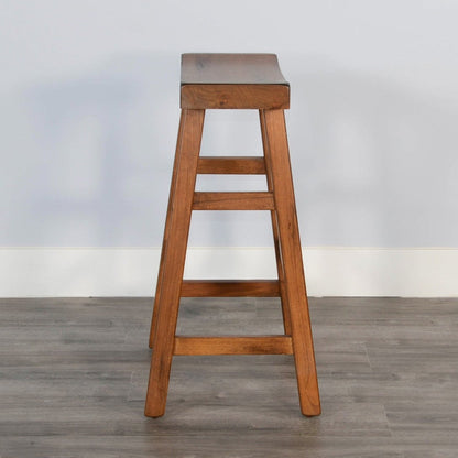 Marina Saddle Seat Wood Barstool 2PC