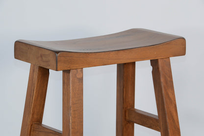 Marina Saddle Seat Wood Barstool 2PC