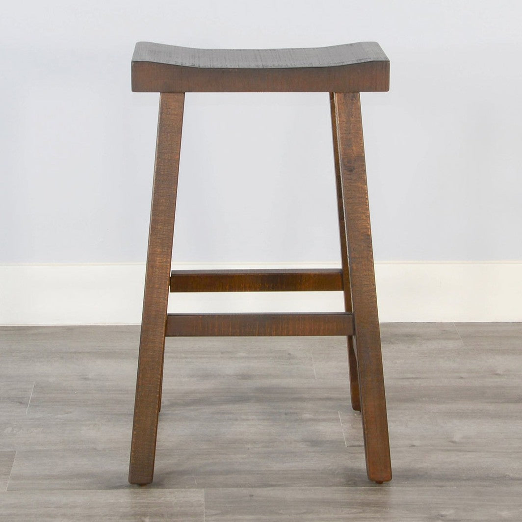 Marina Saddle Seat Wood Barstool 2PC
