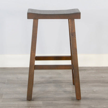 Marina Saddle Seat Wood Barstool 2PC