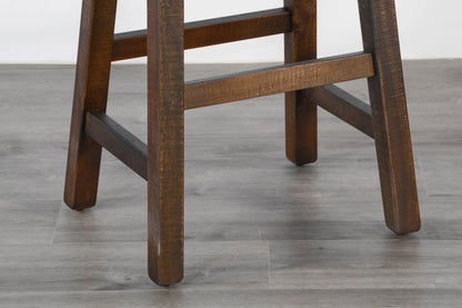 Marina Saddle Seat Wood Barstool 2PC