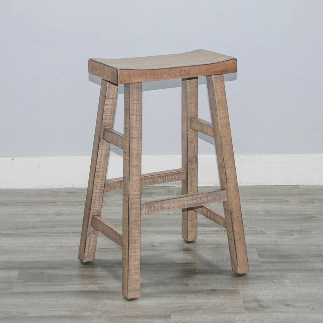 Marina Saddle Seat Wood Barstool 2PC