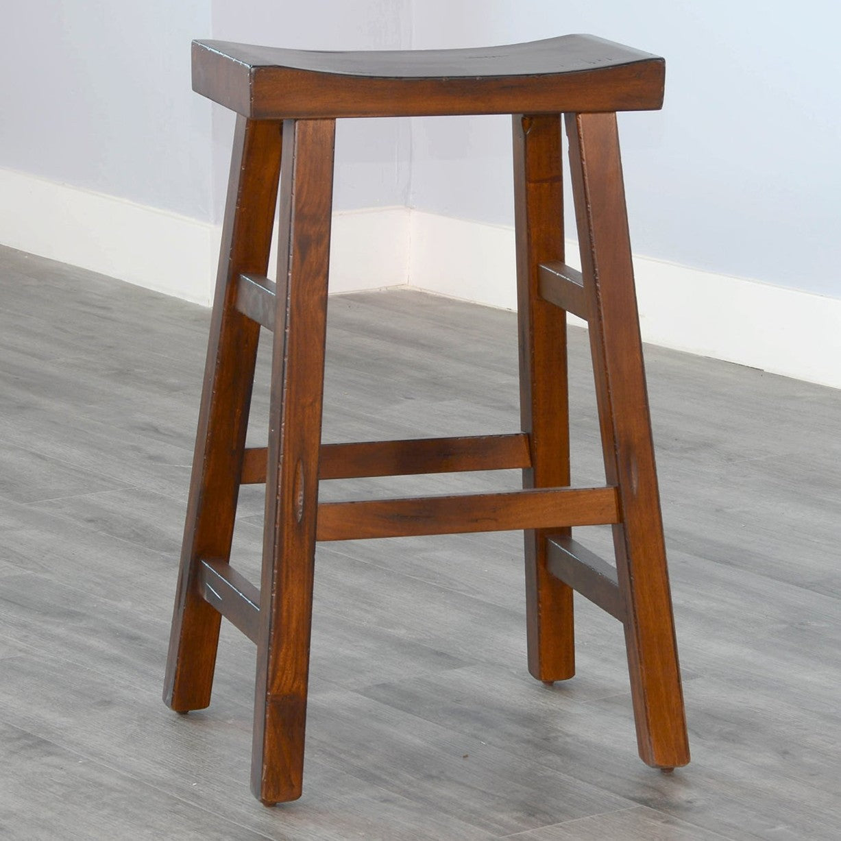 Marina Saddle Seat Wood Barstool 2PC