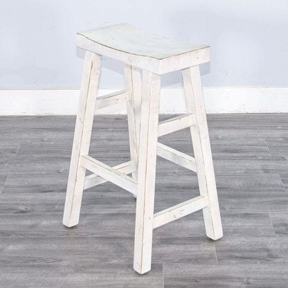 Marina Saddle Seat Wood Barstool 2PC