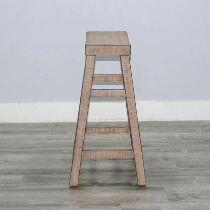 Marina Saddle Seat Wood Barstool 2PC