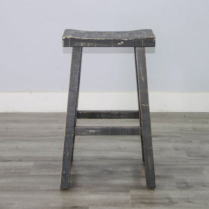 Marina Saddle Seat Wood Barstool 2PC