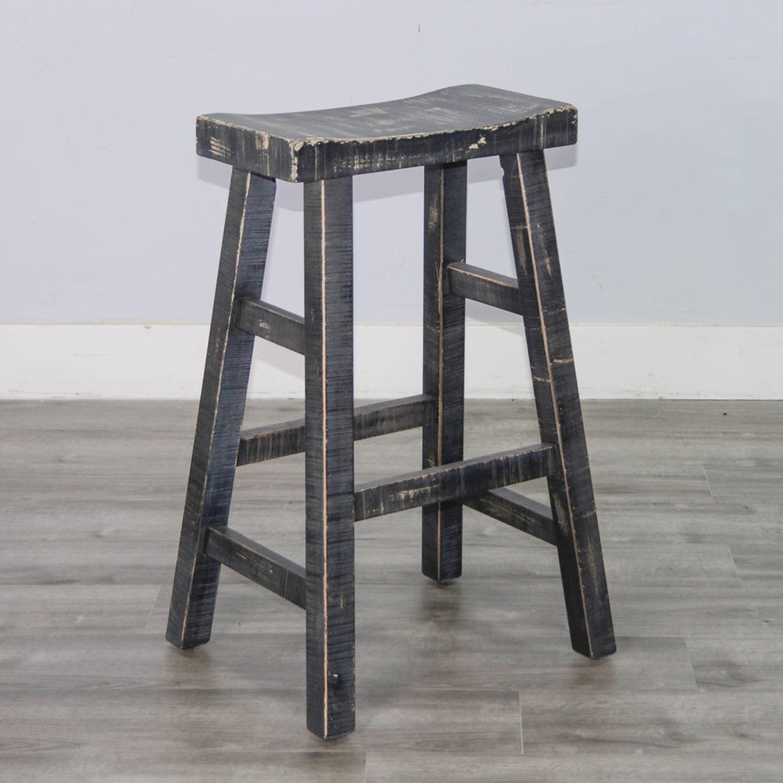 Marina Saddle Seat Wood Barstool 2PC