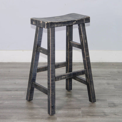 Marina Saddle Seat Wood Barstool 2PC