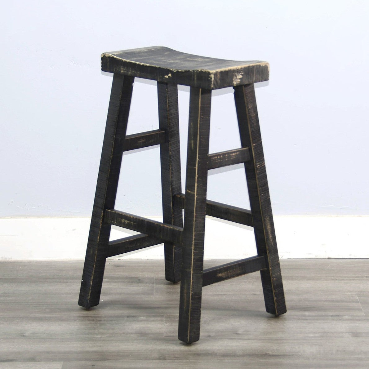 Marina Saddle Seat Wood Barstool 2PC