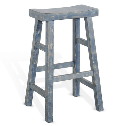 Marina Saddle Seat Wood Barstool 2PC
