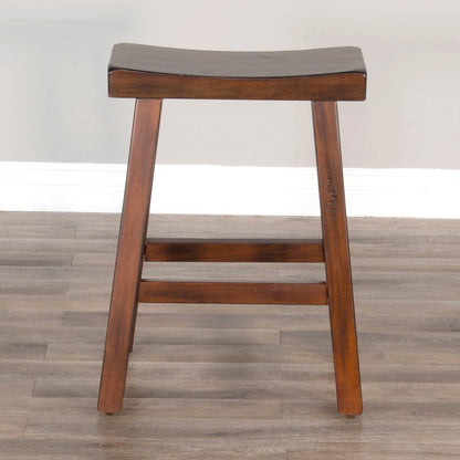 Marina Saddle Seat Wooden Counter Stool 2PC