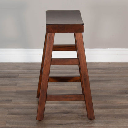 Marina Saddle Seat Wooden Counter Stool 2PC