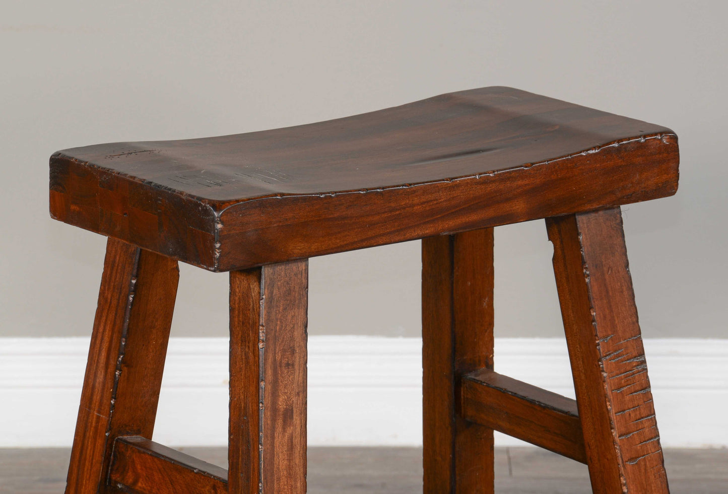 Marina Saddle Seat Wooden Counter Stool 2PC