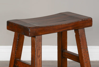 Marina Saddle Seat Wooden Counter Stool 2PC