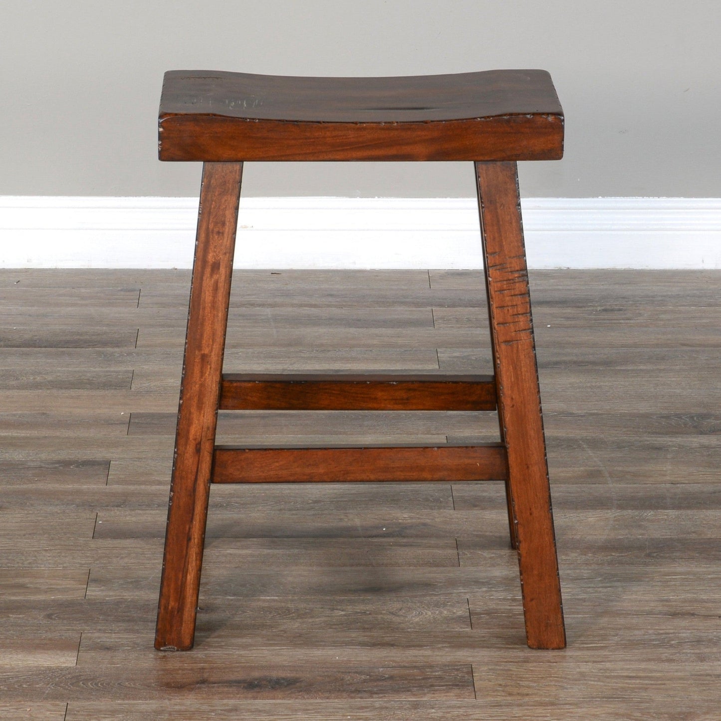 Marina Saddle Seat Wooden Counter Stool 2PC