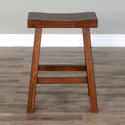Marina Saddle Seat Wooden Counter Stool 2PC