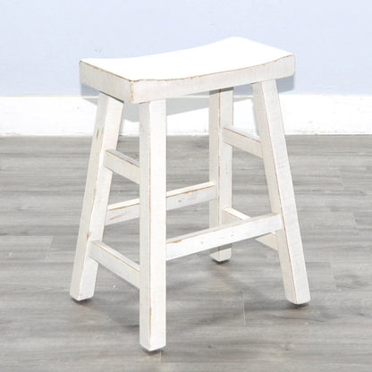 Marina Saddle Seat Wooden Counter Stool 2PC
