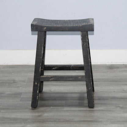 Marina Saddle Seat Wooden Counter Stool 2PC