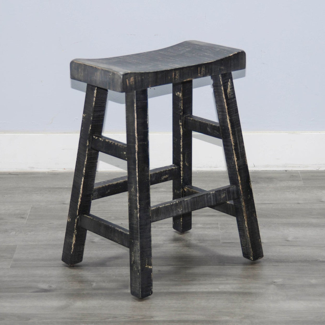 Marina Saddle Seat Wooden Counter Stool 2PC