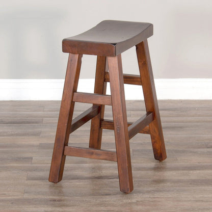Marina Saddle Seat Wooden Counter Stool 2PC