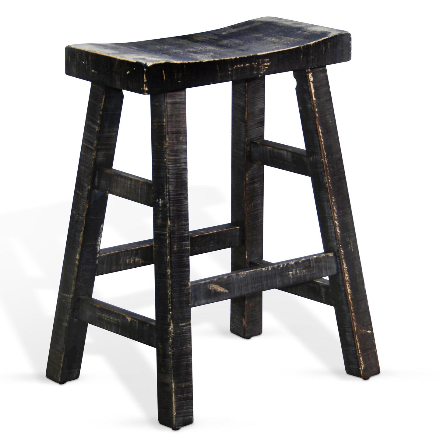 Marina Saddle Seat Wooden Counter Stool 2PC
