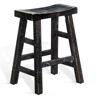 Marina Saddle Seat Wooden Counter Stool 2PC