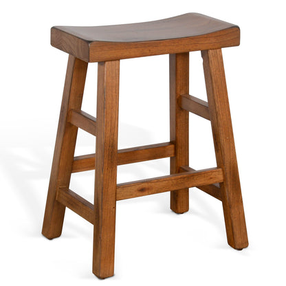 Marina Saddle Seat Wooden Counter Stool 2PC