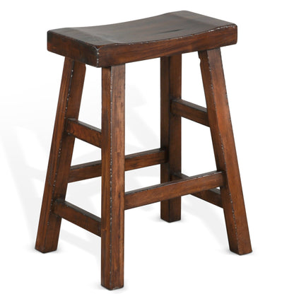 Marina Saddle Seat Wooden Counter Stool 2PC