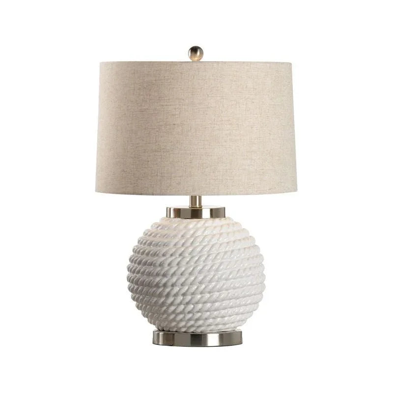 Marina White Glazed Ceramic Table Lamp - Ice - LOOMLAN - Wildwood - Table Lamps