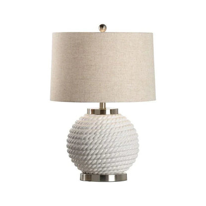 Marina White Glazed Ceramic Table Lamp - Ice - LOOMLAN - Wildwood - Table Lamps