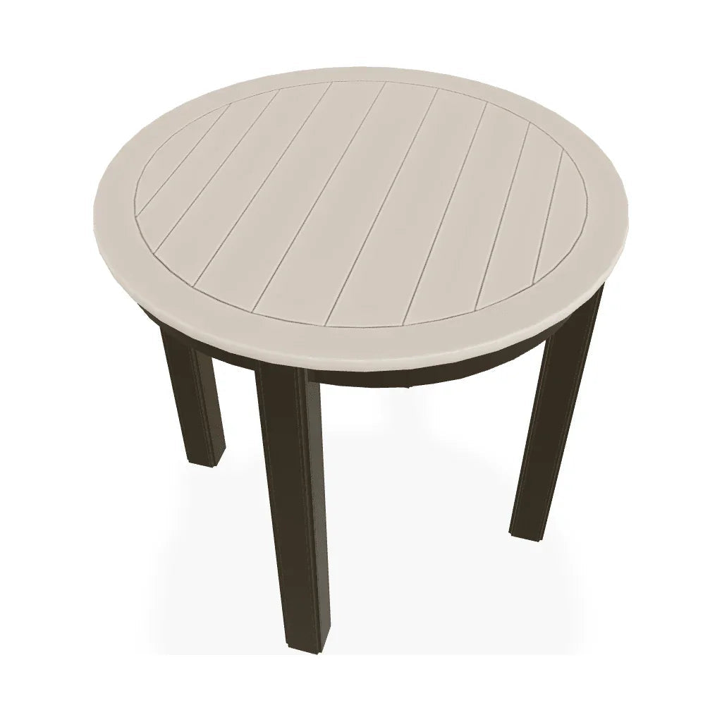 21" Round Marine Grade Polymer Deluxe End Table - LOOMLAN - Telescope - Outdoor Side Tables
