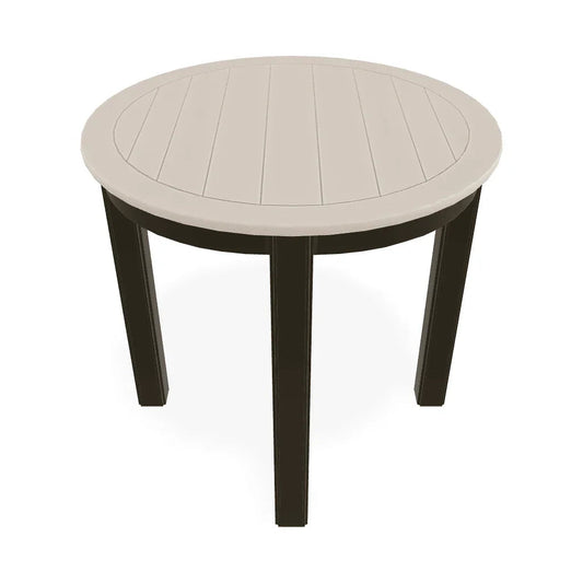 21" Round Marine Grade Polymer Deluxe End Table - LOOMLAN - Telescope - Outdoor Side Tables