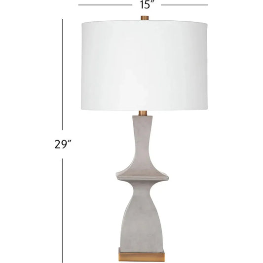 Marion Resin and Metal Gray Table Lamp - LOOMLAN - Bassett Mirror - Table Lamps